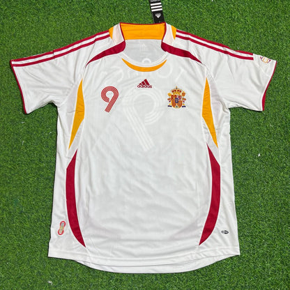 Spain World Cup 2006 Fernando Torres White Retro Football Jersey