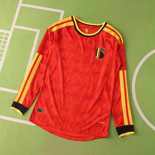 Belgium 2026 Home Long Sleeve Soccer Kit Football Jersey