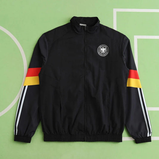 Deutschland schwarzer Trainingsanzug langarmiger Regenmantel Germany Custom Coat Germany Tracksıit