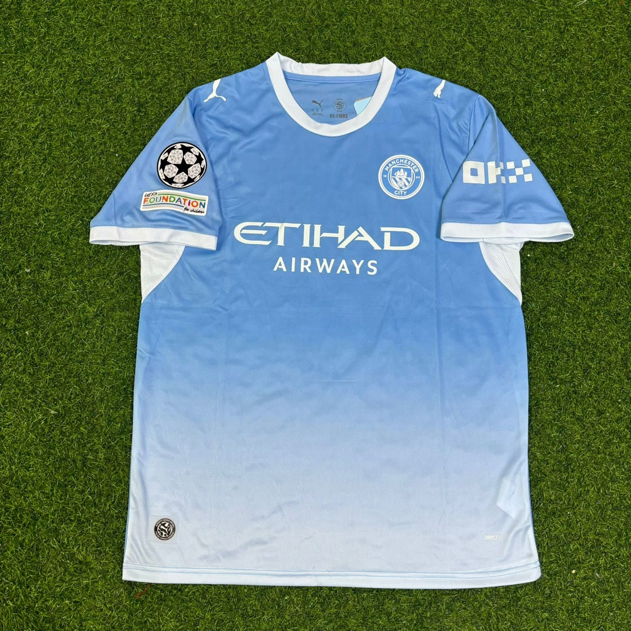 Allan #37 Manchester City 2026-27 Home Champions League Patch Football Jersey