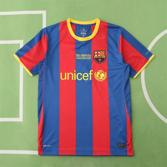 10/11 FC Barcelona Season Home final match RetroJersey Trikot Soccer Kit