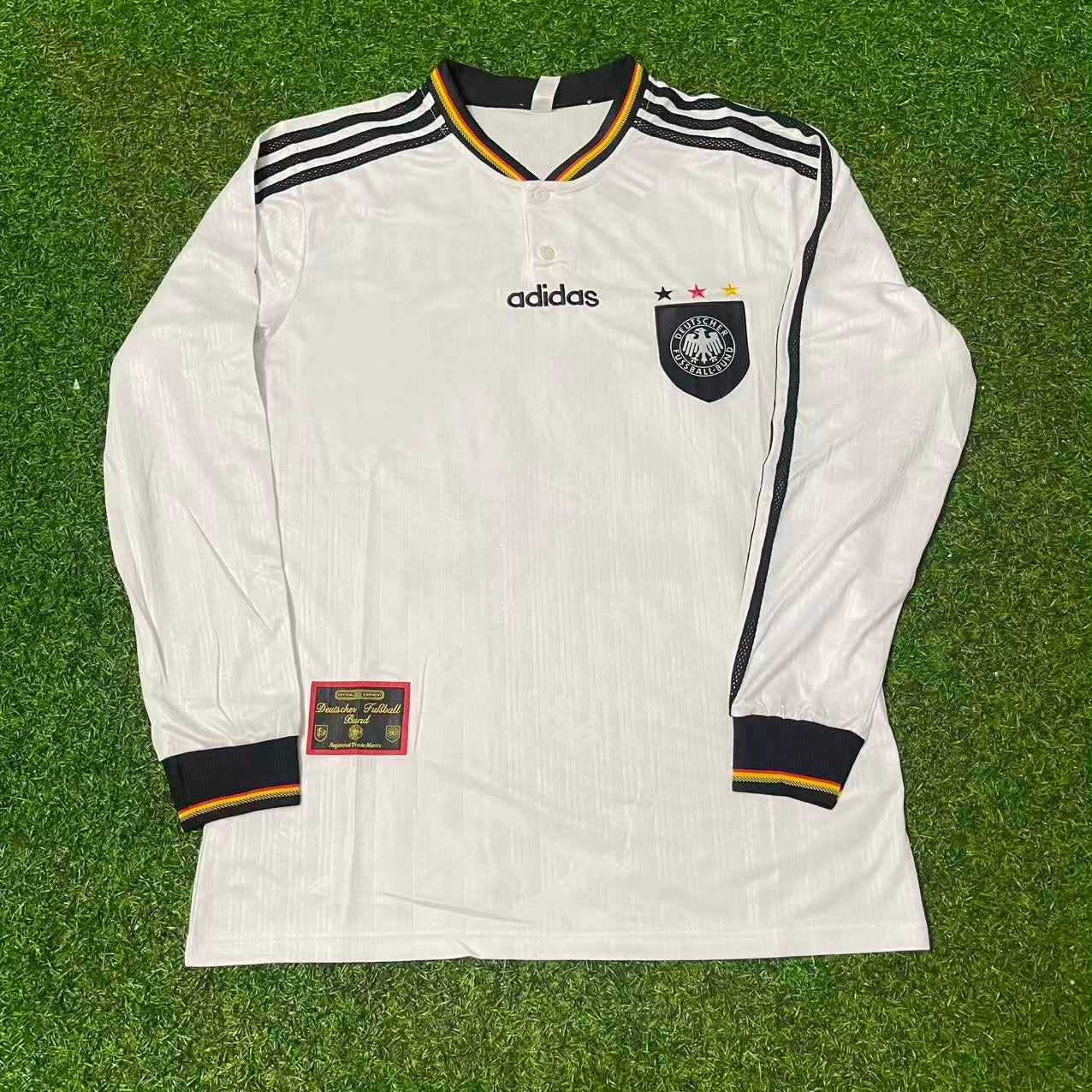 Germany EURO 1996 Uwe Seeler Final Home Long Sleeve Retro Football Jersey Kit