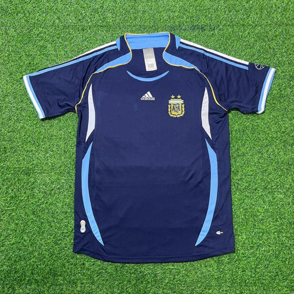 Argentina World Cup 2006 Javier Zanetti #4 Dark Blue Home Retro Football Jersey Kit