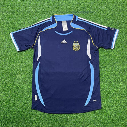 Argentina World Cup 2006 Carlos Tevez #11 Dark Blue Home Retro Football Jersey Kit