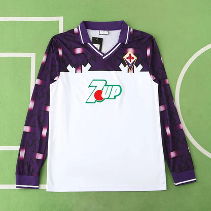 ACF Fiorentina 92/93 Season Purple White Away Retro Football Jersey