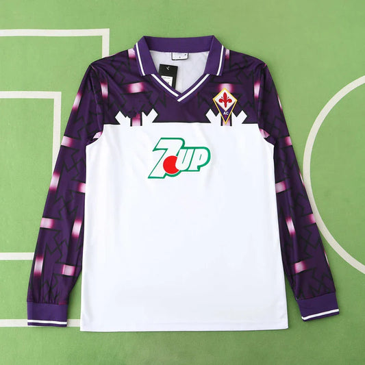 92/93 ACF Fiorentina Season Purple Or White Away Retro Jersey Trikot Soccer Kit