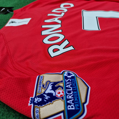 Cristiano Ronaldo Manchester United 2008 EPL Patch Retro Long Sleeve Football Jersey