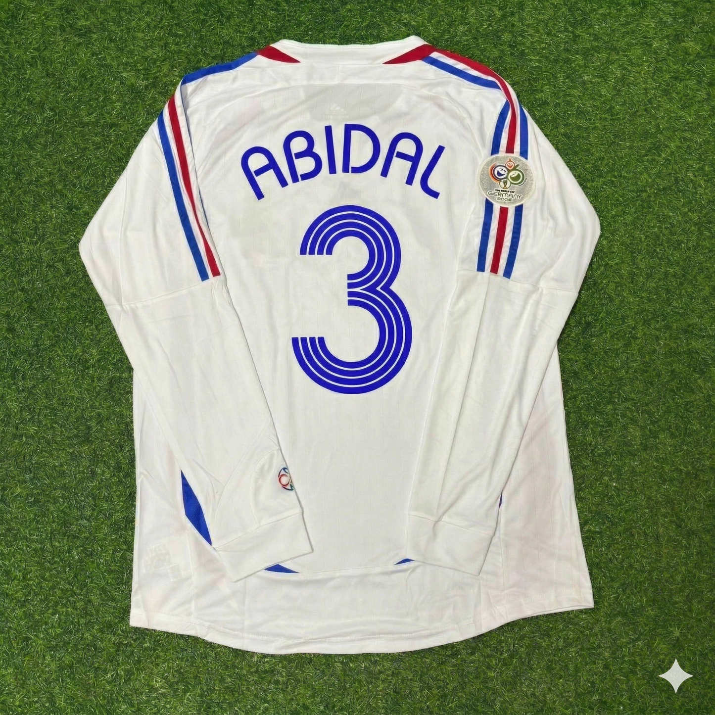 France World Cup 2006 Eric Abidal Final Long Sleeve White Retro Kit