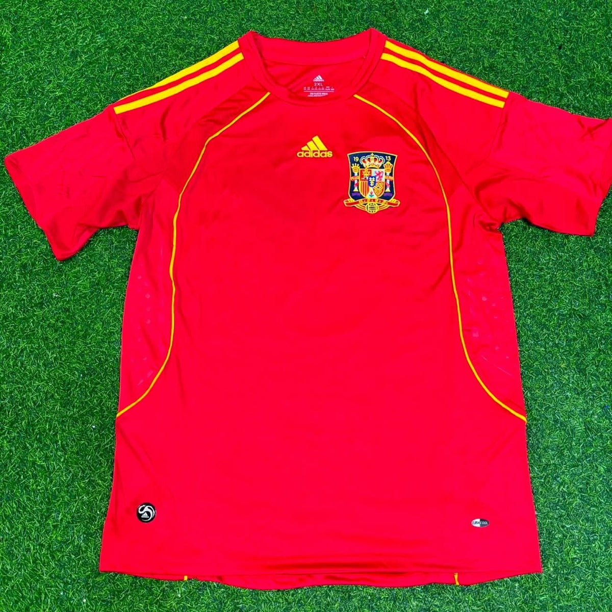 David Villa #7 Spain EURO 2008 Red Home Retro Football Jersey Paradise Edition