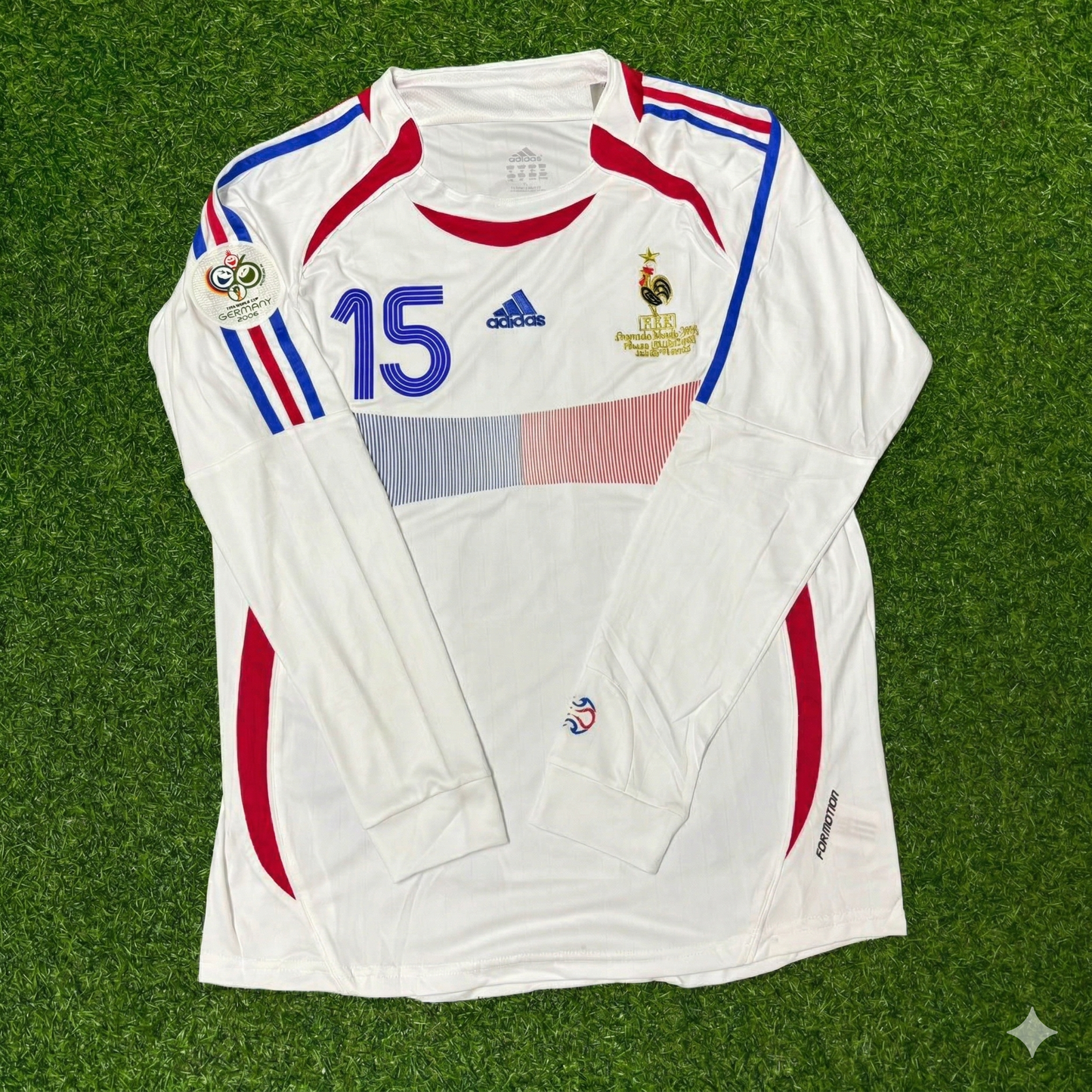France World Cup 2006 Lilian Thuram Final Long Sleeve White Retro Kit