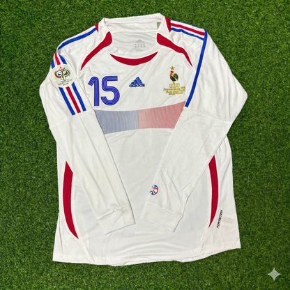 France World Cup 2006 Lilian Thuram Final Long Sleeve White Retro Kit