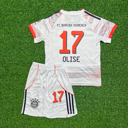 Michael Olise #17 Bayern Munich Kids Away Football Jersey