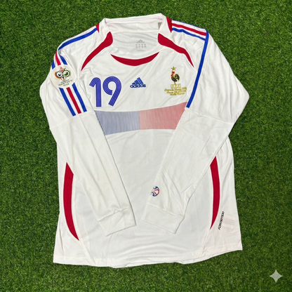 France World Cup 2006 Willy Sagnol Final Long Sleeve White Retro Kit
