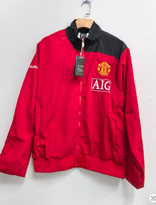 Manchester United Red Retro Windbreaker Jacket Jersey