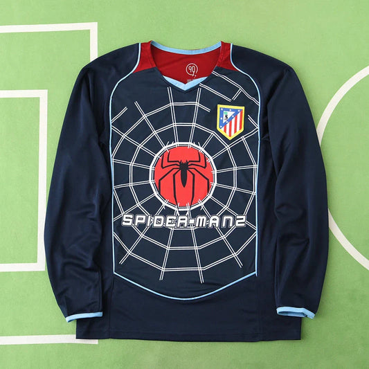 Madrid Atlético De 04/05 Season Spider-Man Themed Away Retro Jersey Trikot Soccer Kit