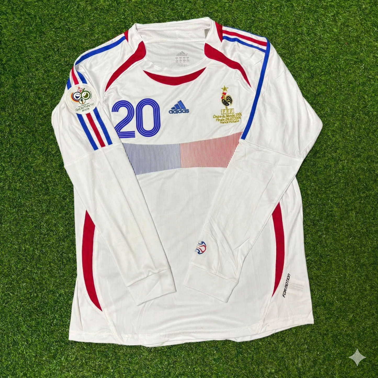 France World Cup 2006 David Trezeguet Final Long Sleeve White Retro Kit