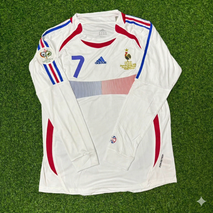 France World Cup 2006 Florent Malouda Final Long Sleeve White Retro Kit