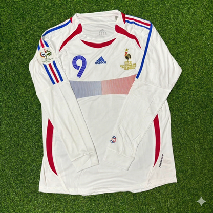 France World Cup 2006 Sidney Govou Final Long Sleeve White Retro Kit