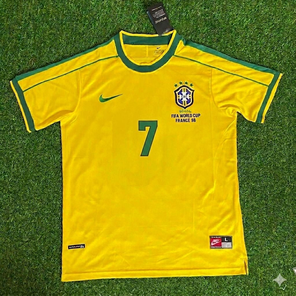 Brazil World Cup 1998 Raí #7 Retro Football Jersey