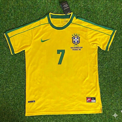 Brazil World Cup 1998 Raí #7 Retro Football Jersey
