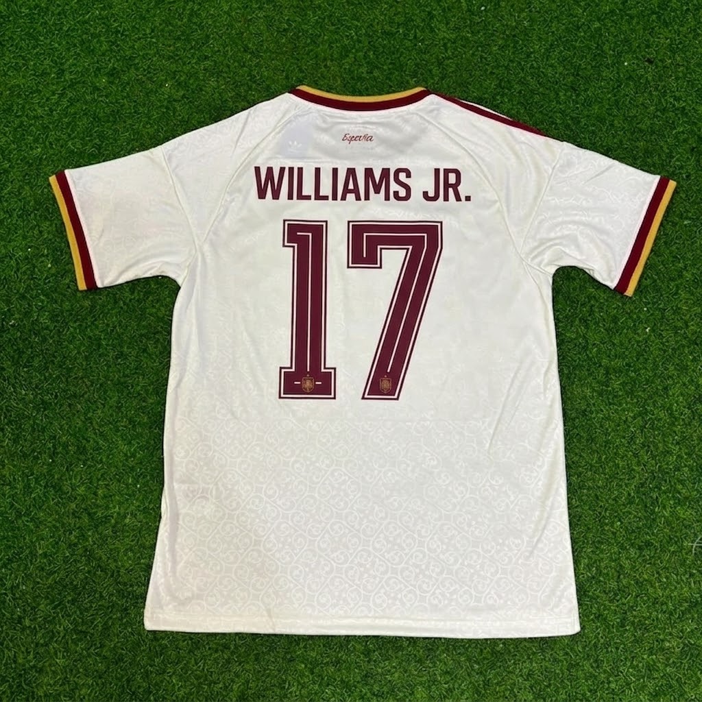 Nico Williams Jr. #17 Spain Two Star 2026 World Cup Champions Away Football Jersey