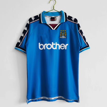 Manchester City 1998 Retro brother sponsor Blue Retro Football Jersey