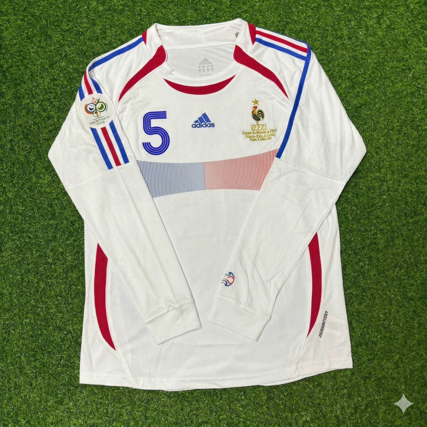 France World Cup 2006 William Gallas Final Long Sleeve White Retro Kit