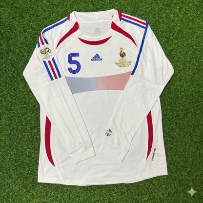 France World Cup 2006 William Gallas Final Long Sleeve White Retro Kit