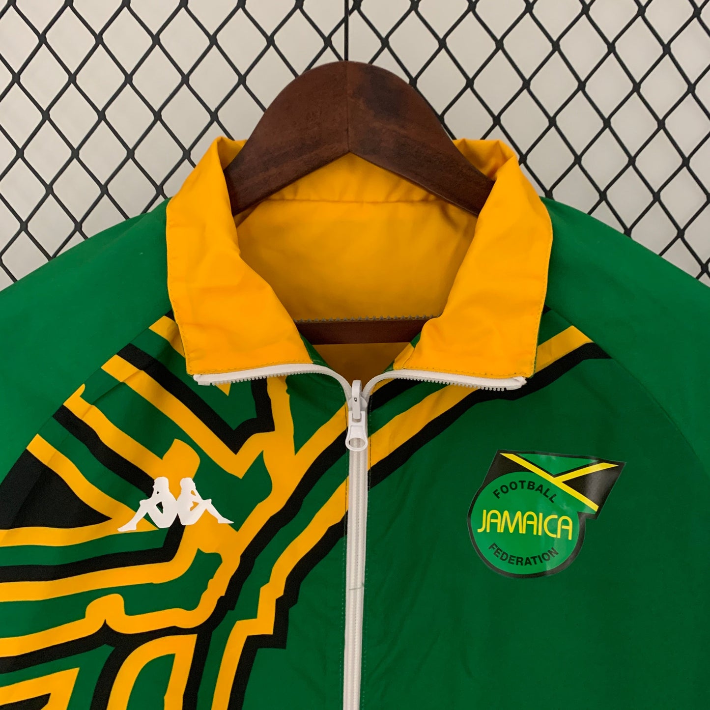 AFCB Jamaica Bob Marley Wendbare Gelb-Grüne Jacke, Beide Größen Jacke