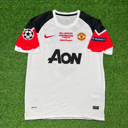 Jonny Evans #6 Manchester United 2011 Champions League Final White Football Jersey Kit