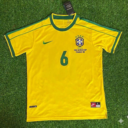 Brazil World Cup 1998 Serginho #6 Retro Football Jersey Kit