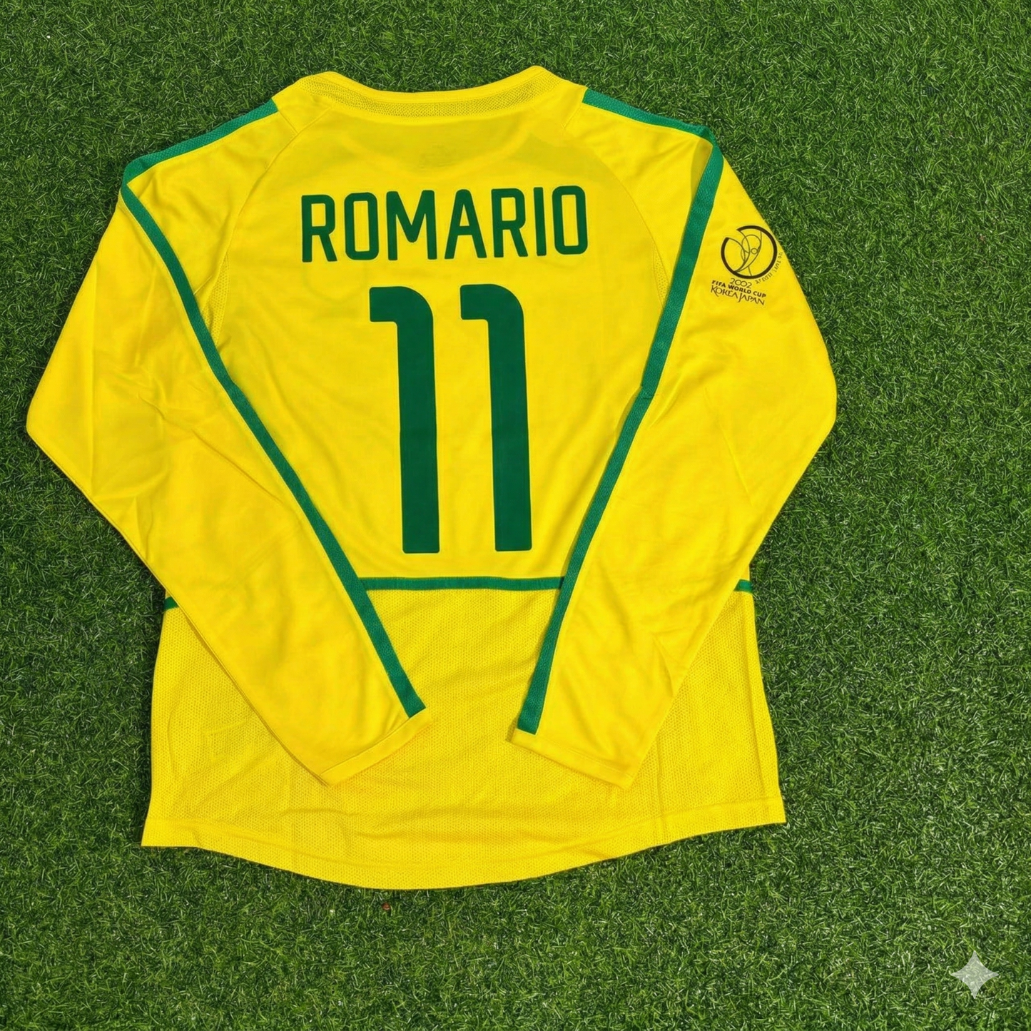 Maillot de foot rétro Romario Brésil jaune manches longues