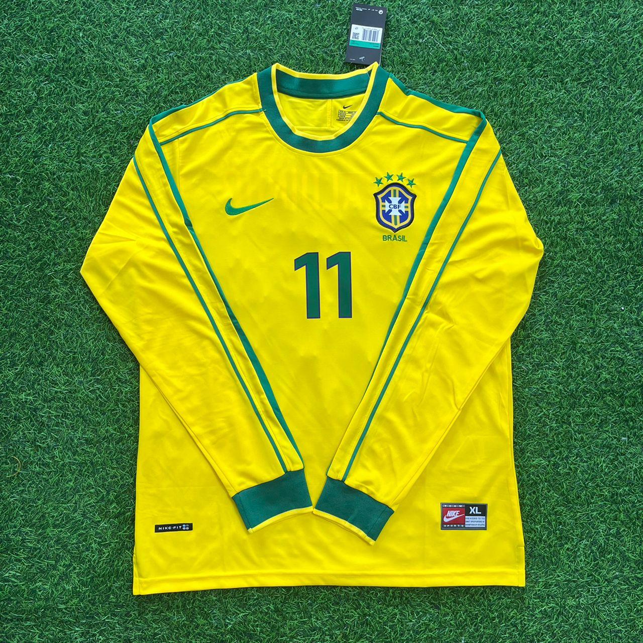 Romário #11 - Brazil Long Sleeve Retro Football Jersey Kit Shirt