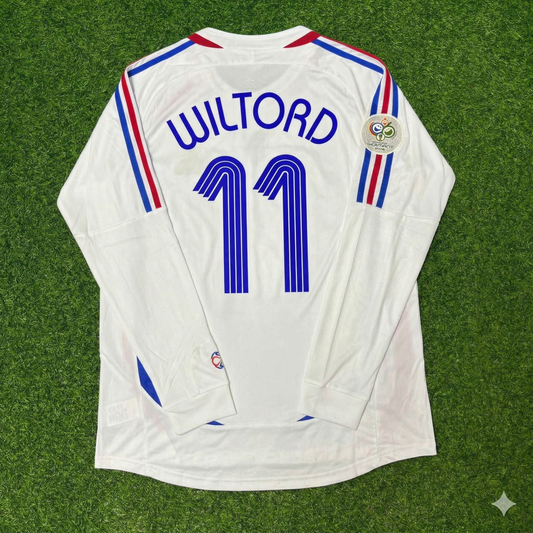 France World Cup 2006 Sylvain Wiltord Final Long Sleeve White Retro Kit