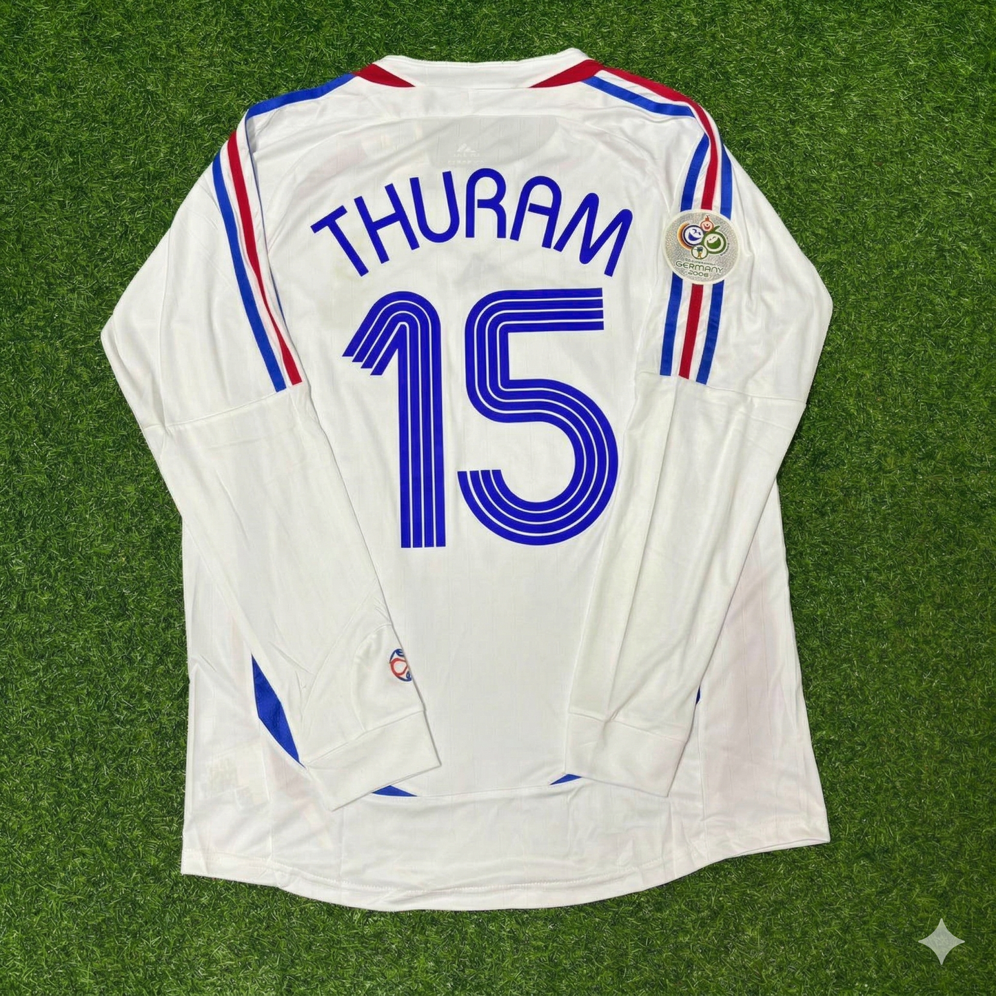 France World Cup 2006 Lilian Thuram Final Long Sleeve White Retro Kit