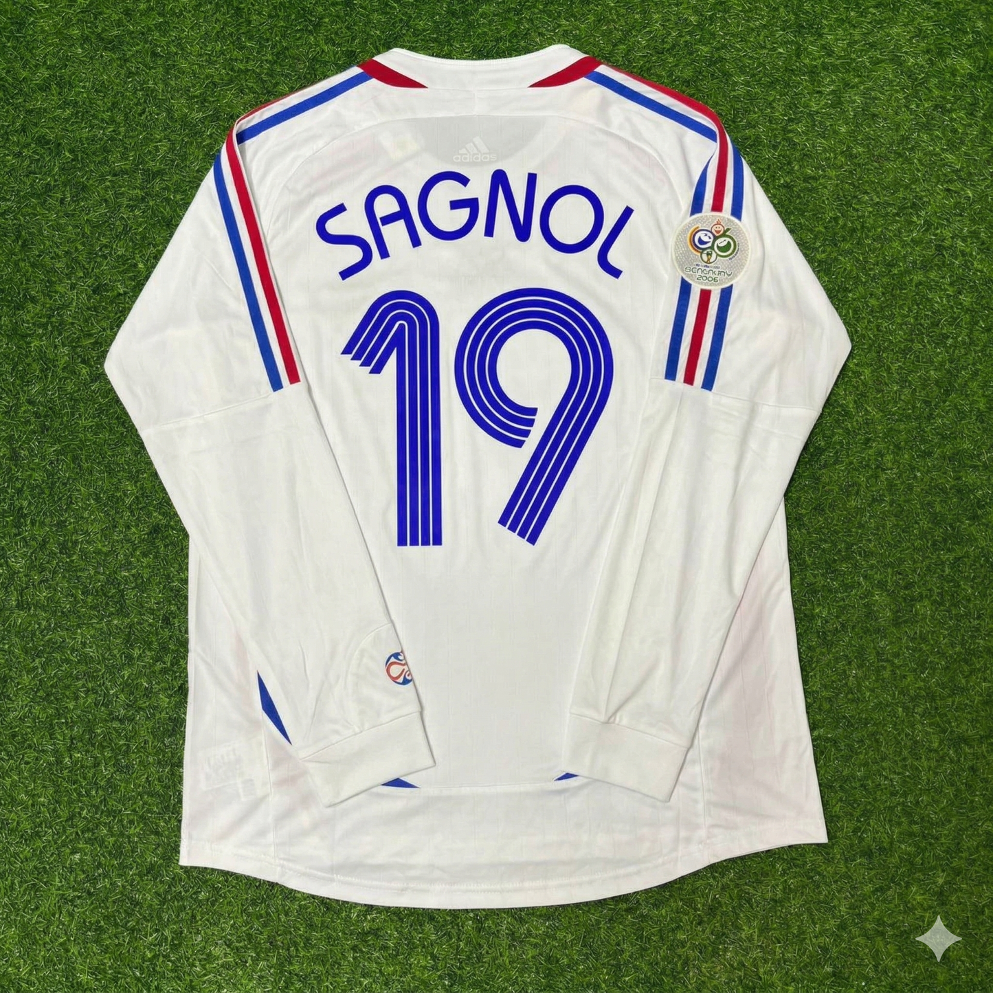 France World Cup 2006 Willy Sagnol Final Long Sleeve White Retro Kit