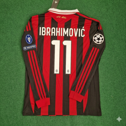 Zlatan Ibrahımovic Milan 2009 2011 Retro Long Sleeve Football Jersey