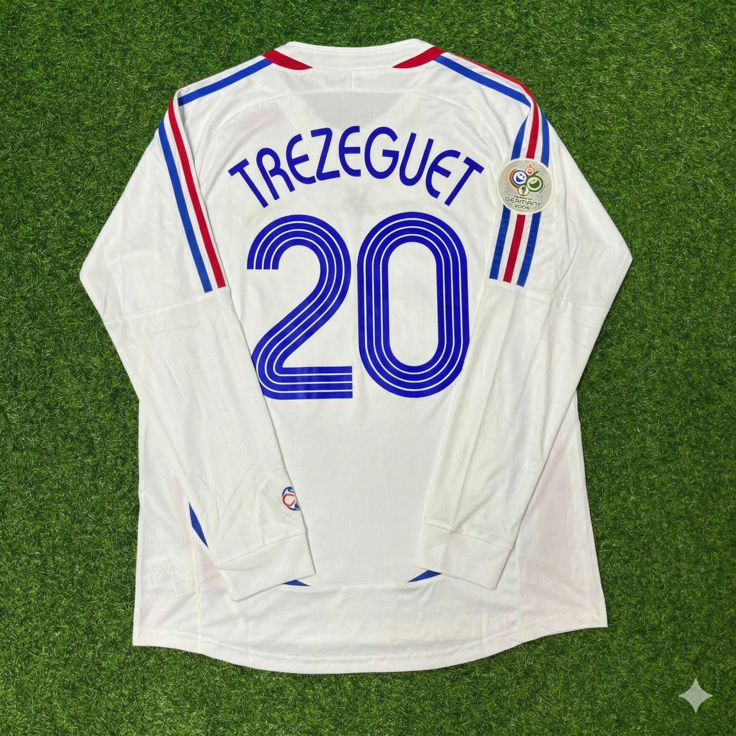France World Cup 2006 David Trezeguet Final Long Sleeve White Retro Kit