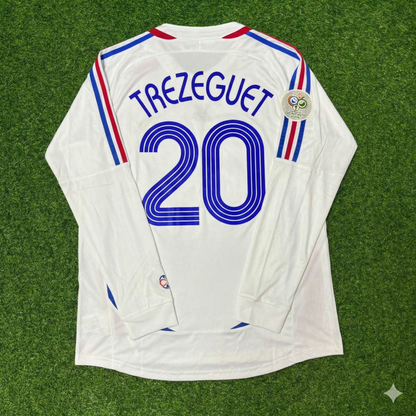 France World Cup 2006 David Trezeguet Final Long Sleeve White Retro Kit
