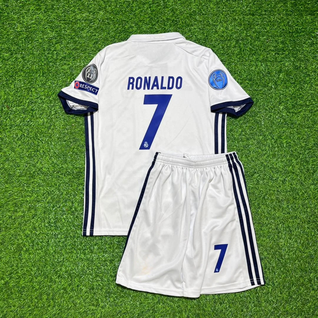 Cristiano Ronaldo #7 Real 2018 Retro Kids Jersey