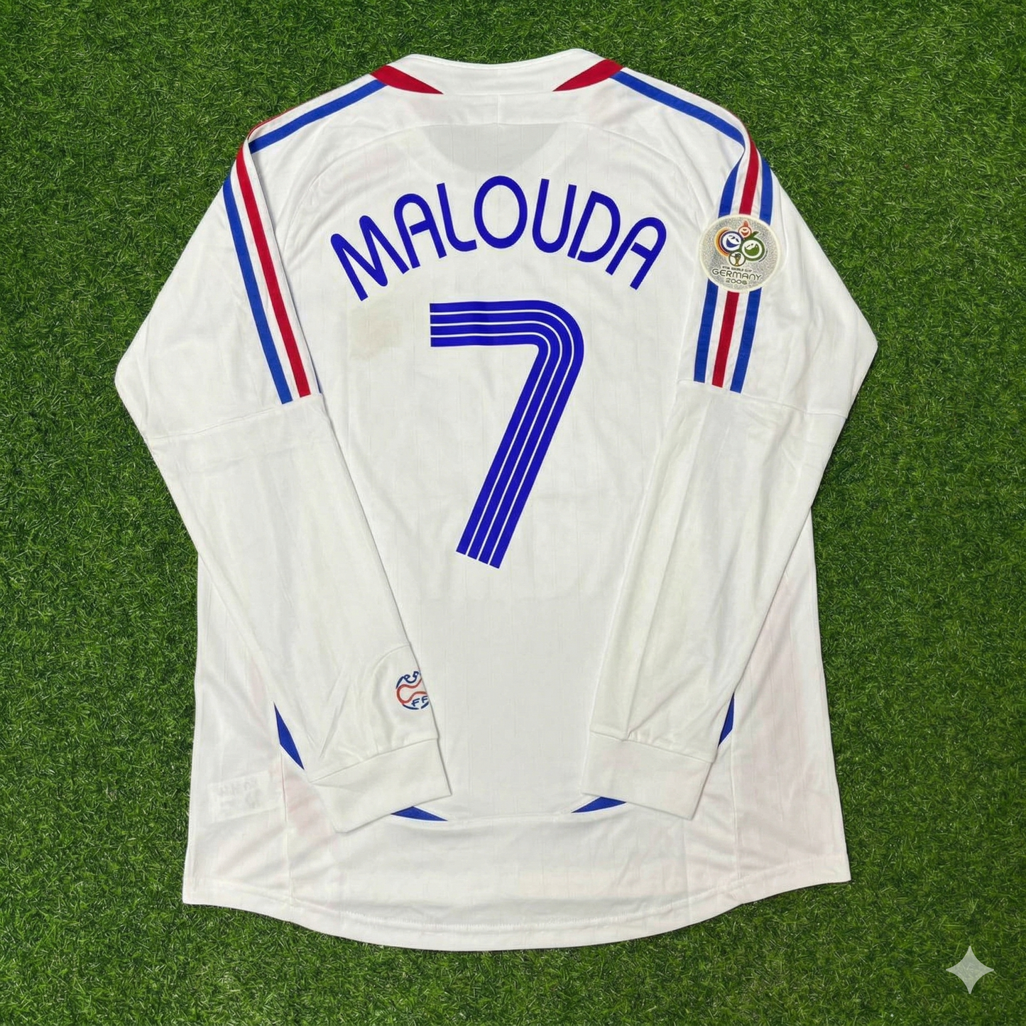 France World Cup 2006 Florent Malouda Final Long Sleeve White Retro Kit