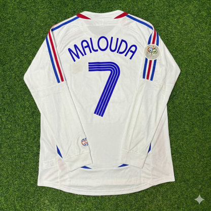 France World Cup 2006 Florent Malouda Final Long Sleeve White Retro Kit