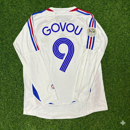 France World Cup 2006 Sidney Govou Final Long Sleeve White Retro Kit