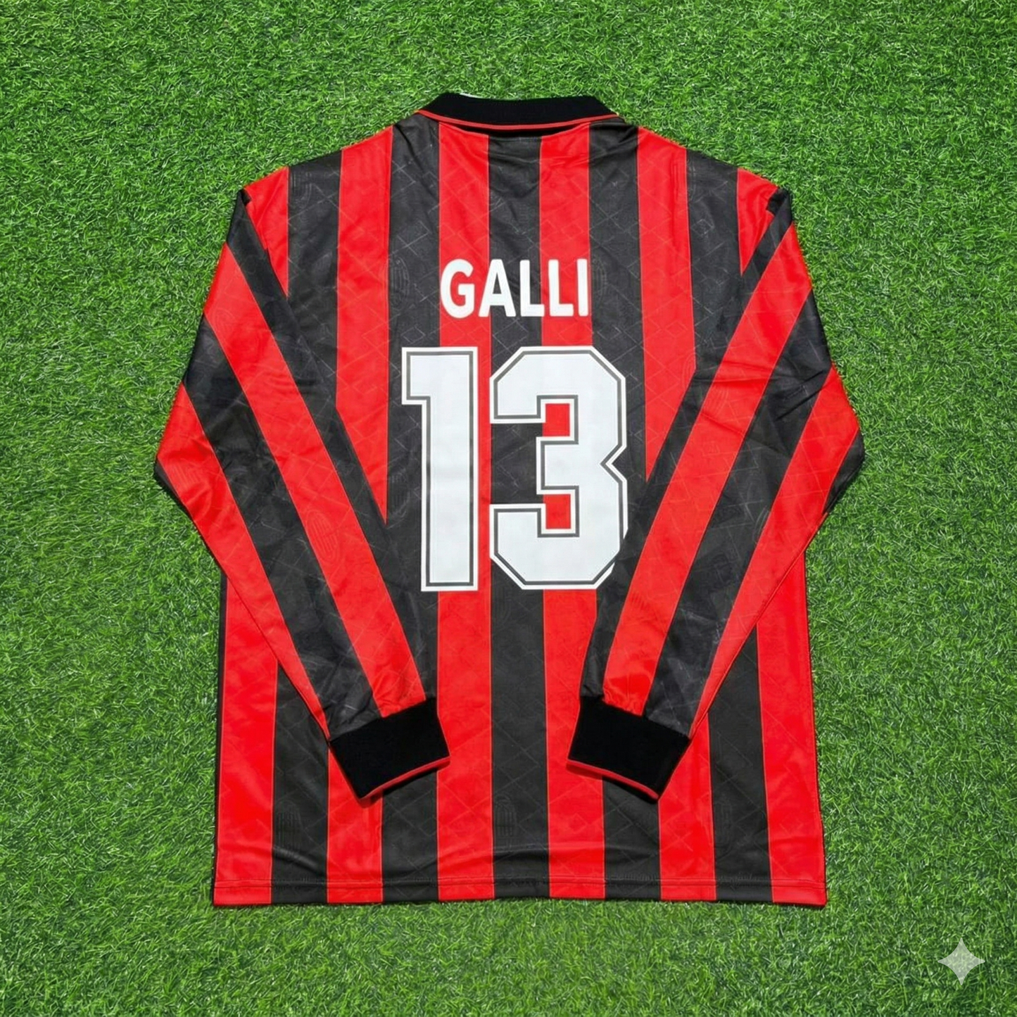 Filippo Galli #13 AC Milan 1993 1994 Home Long Sleeve Retro Football Jersey