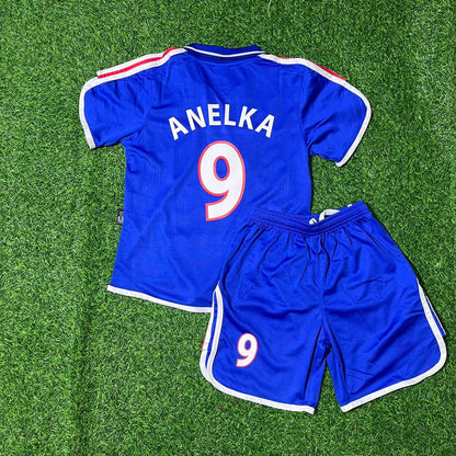 France EURO 2000 Nicolas Anelka 9- 2002 Retro Kids Football Jersey
