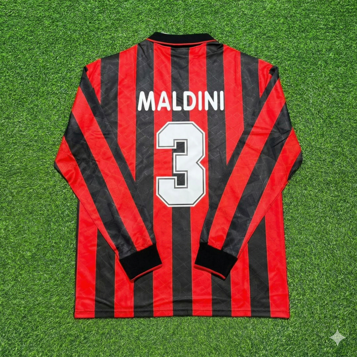 Paolo Maldini #3 AC Milan 1993 1994 Home Long Sleeve Retro Football Jersey