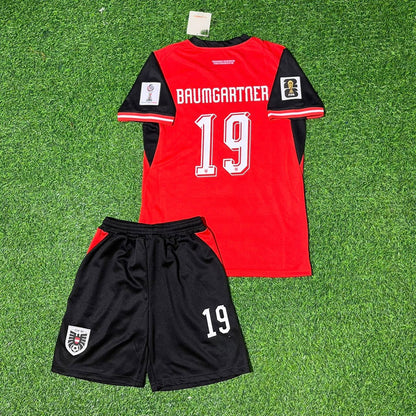 Christoph Baumgartner 19 Österreich 2026 World Cup Kinder Retro Fußballtrikot