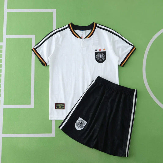 Germany 1996 Home Retro Kids Kit Jersey KinderTrikot Maillot Enfant