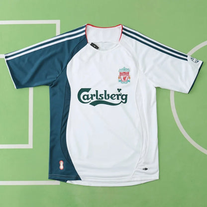 Liverpool 2006 2008 Retro Away White Retro Football Jersey