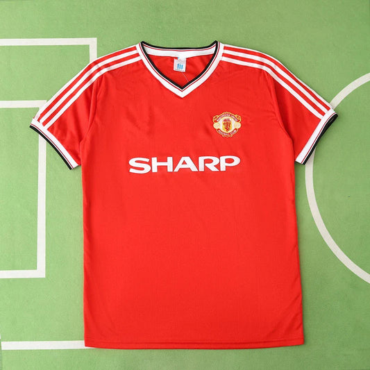 F.C Manchester United 1984 Season Home Red Retro Jersey Trikot Soccer Kit